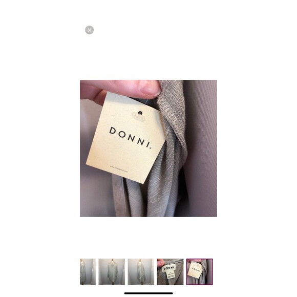 DONNI Ribbed Sweater Coat Open Front Tan Brand New One Size Fits Most - Picture 8 of 9